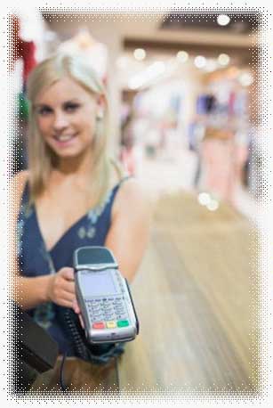 Girl with credit card slider