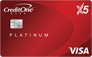 Credit One Bank<sup>®</sup> Platinum X5 Visa<sup>®</sup>